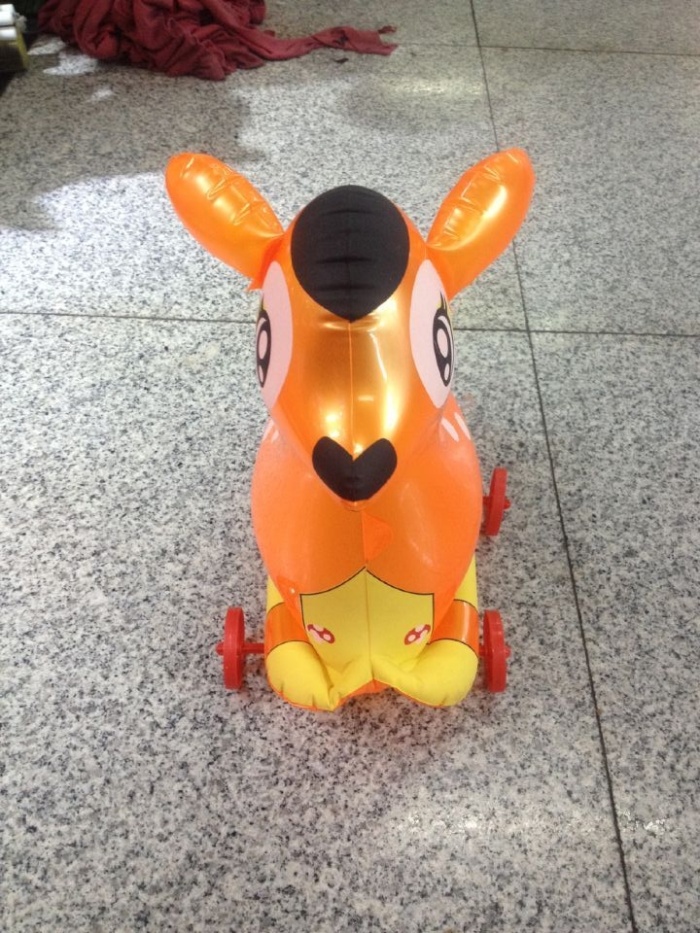 Inflatable toys children toy animals pulling small wheels with pull rope