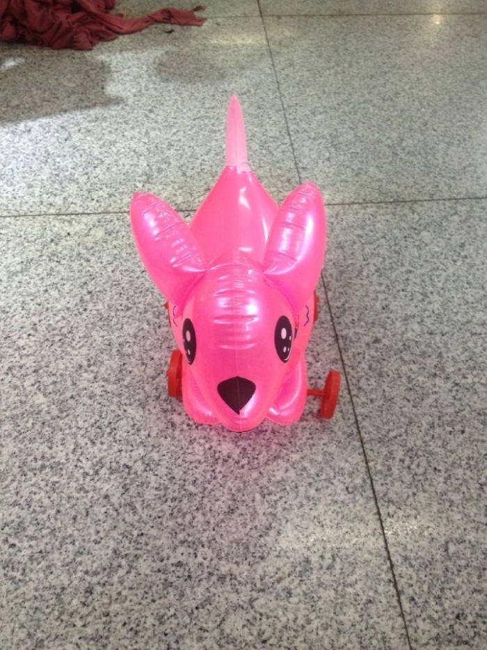 Inflatable toys children toy animals pulling small wheels with pull rope