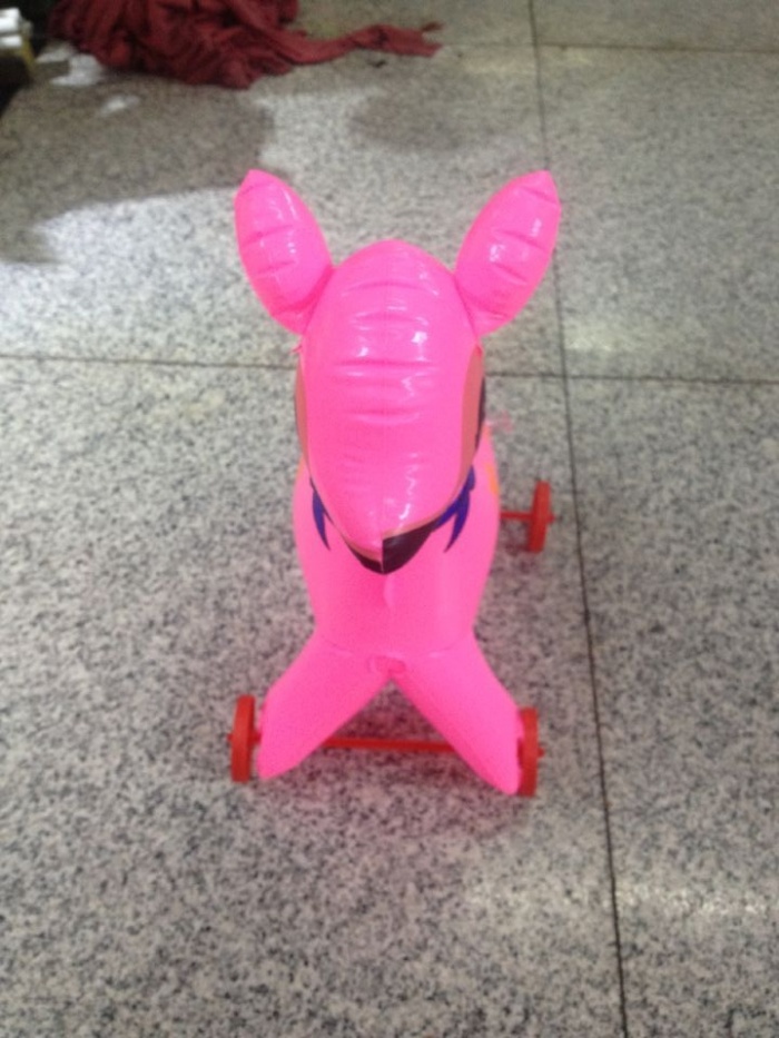 Inflatable toys children toy animals pulling small wheels with pull rope