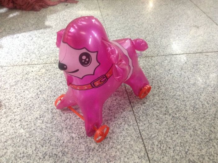 Inflatable toys children toy animals pulling small wheels with pull rope