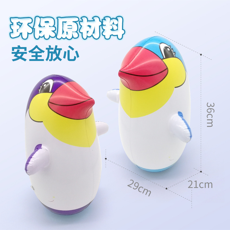 Factory Special Offer Large 70 Inflatable Penguins Tumbler Children&#039;s PVC Inflatable Toys Colorful Penguin Gift Stall