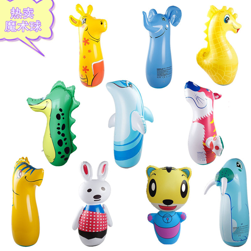Factory Direct Sales Large Inflatable Tumbler 90cm Inflatable Toys Wholesale Cartoon Magic Ball Stall Hot Sale