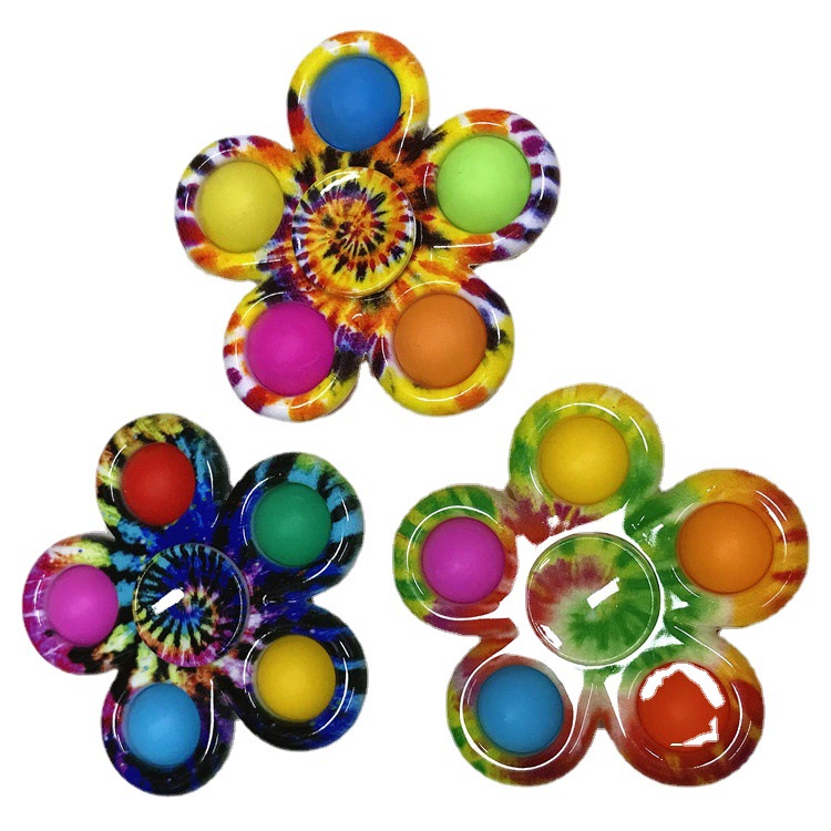 Deratization Pioneer Printed Five-Leaf Gyro Fingertip Gyro Bubble Music Finger Rotating Stress Relief Toy