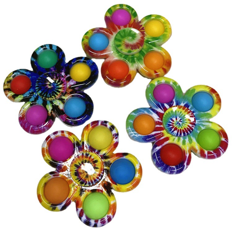 Deratization Pioneer Printed Five-Leaf Gyro Fingertip Gyro Bubble Music Finger Rotating Stress Relief Toy