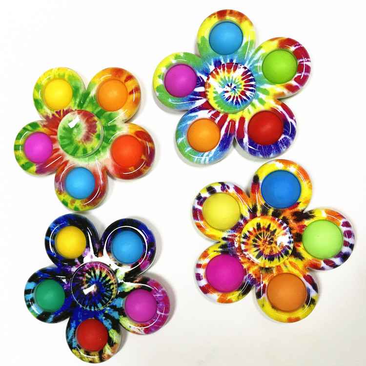 Deratization Pioneer Printed Five-Leaf Gyro Fingertip Gyro Bubble Music Finger Rotating Stress Relief Toy