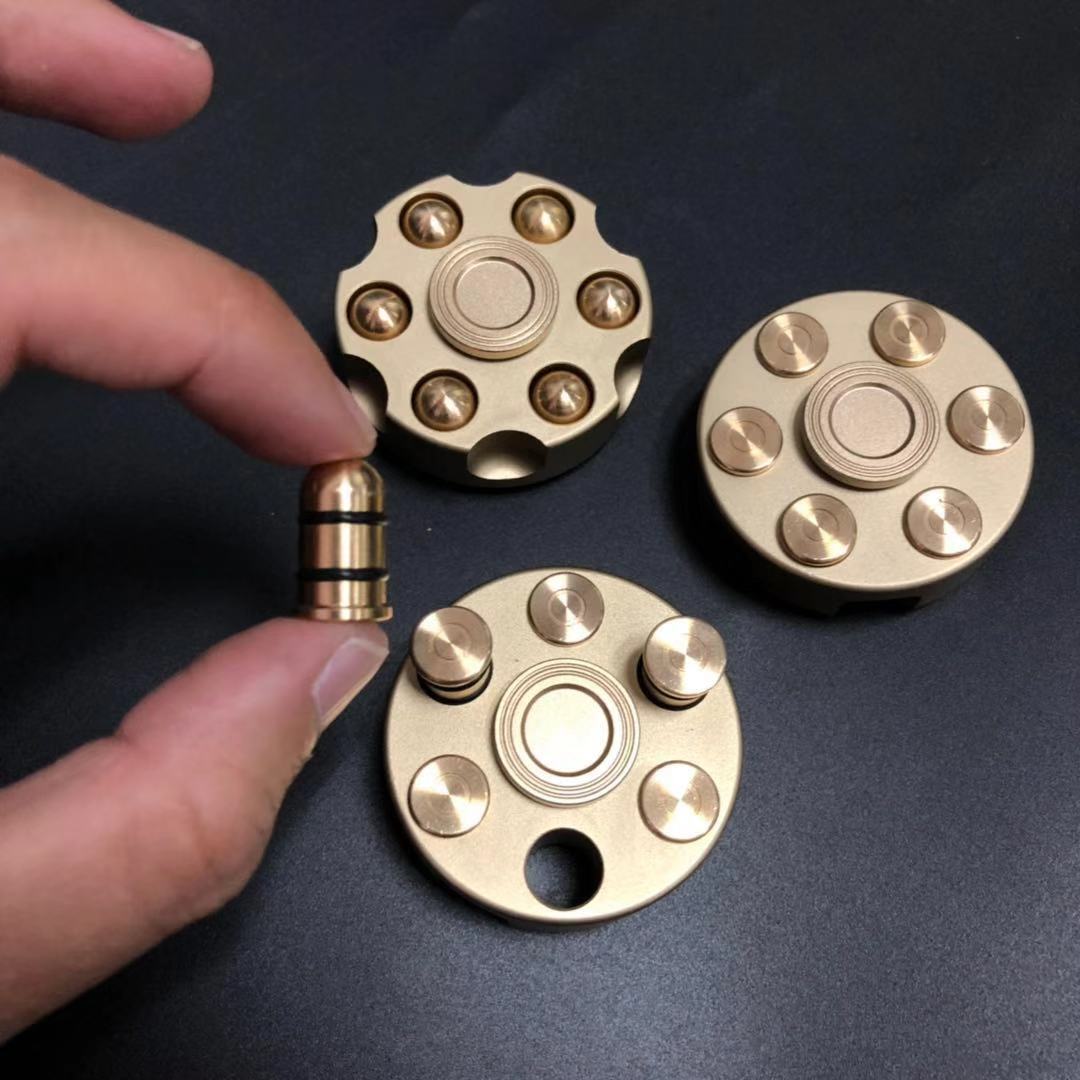 New Fingertip Gyro Pure Copper Revolver Bullet Removable Pistol EDC Rotating Adult Pressure Reduction Finger Toy New Fingertip Gyro Pure Copper Revolver Bullet Removable Pistol EDC Rotating Adult Pressure Reduction Finger Toy