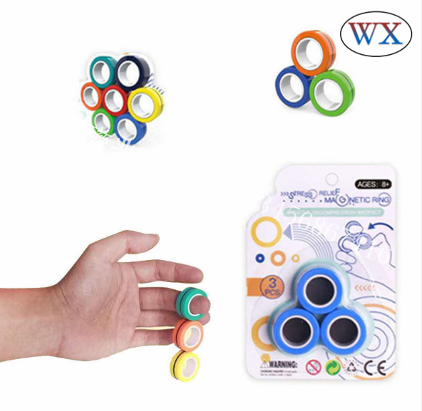 Douyin hot selling finger cool Fancy magnetic bracelet Ring decompress Toy puzzle New Upgrade fingertip gyro