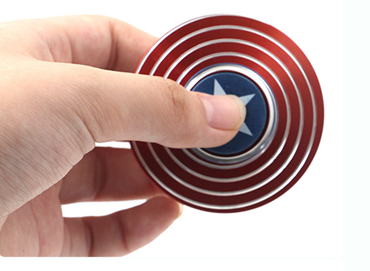Cross-Border Hot Sale Aluminum Alloy Captain America Fingertip Gyro Metal Iron Man Hand Spinner Adult Stress Relief Toys