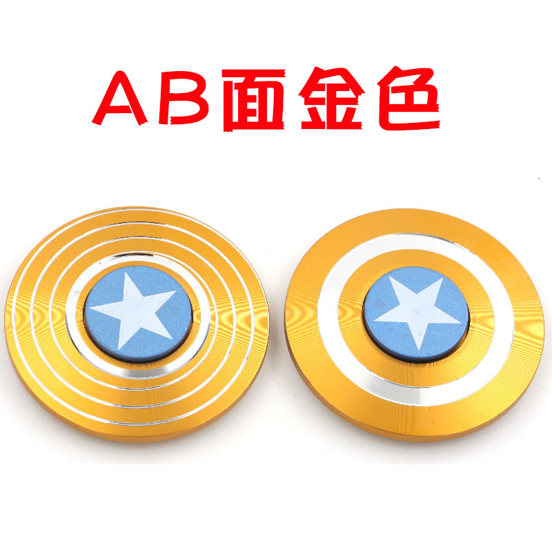 Cross-Border Hot Sale Aluminum Alloy Captain America Fingertip Gyro Metal Iron Man Hand Spinner Adult Stress Relief Toys