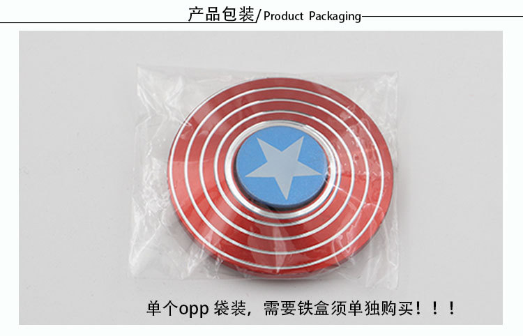 Cross-Border Hot Sale Aluminum Alloy Captain America Fingertip Gyro Metal Iron Man Hand Spinner Adult Stress Relief Toys