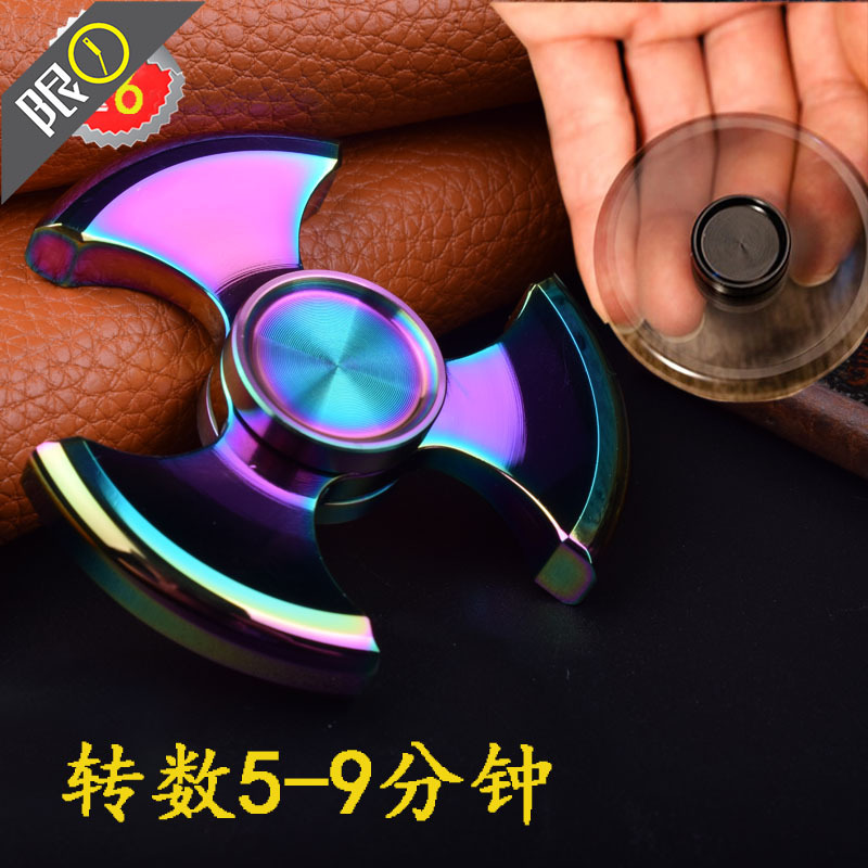 Stainless Steel Pure Steel Fingertip Gyro Three-Leaf Maya Children&#039;s Toy Adult Hand Spinner One-Piece Delivery