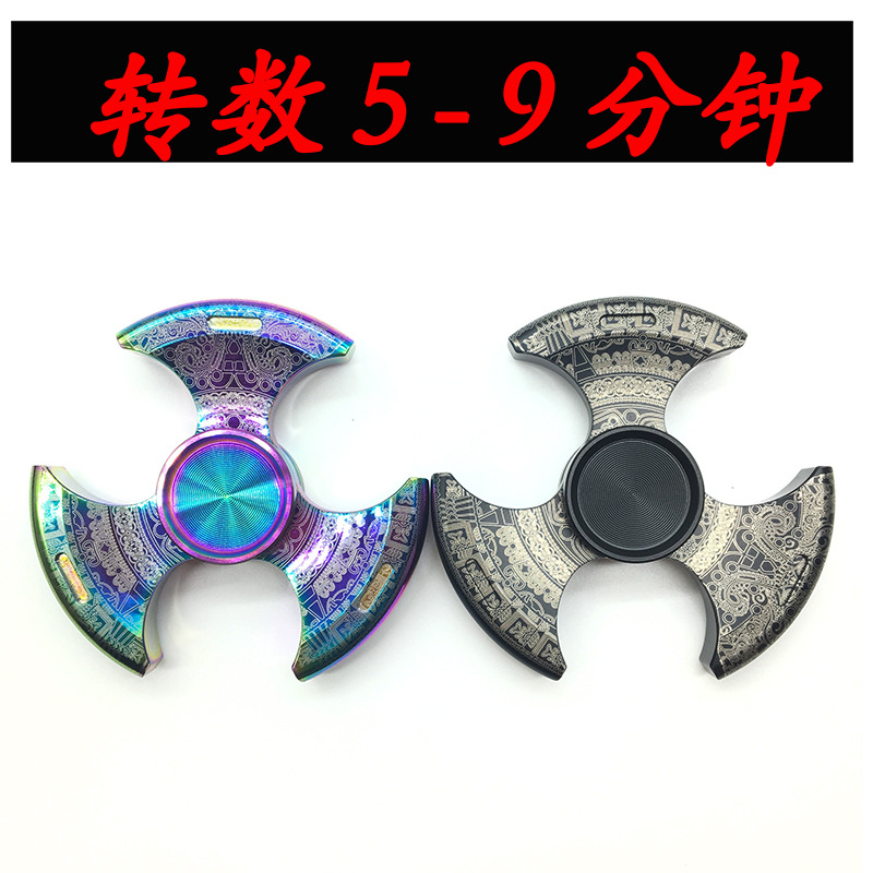 Stainless Steel Pure Steel Fingertip Gyro Three-Leaf Maya Children&#039;s Toy Adult Hand Spinner One-Piece Delivery