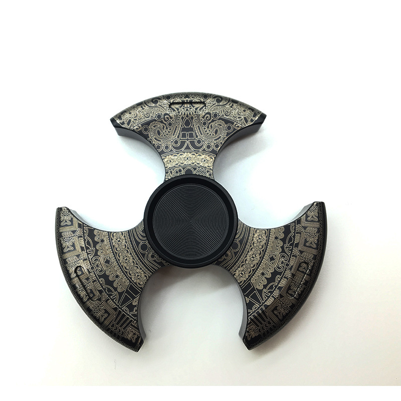 Stainless Steel Pure Steel Fingertip Gyro Three-Leaf Maya Children's Toy Adult Hand Spinner One-Piece Delivery