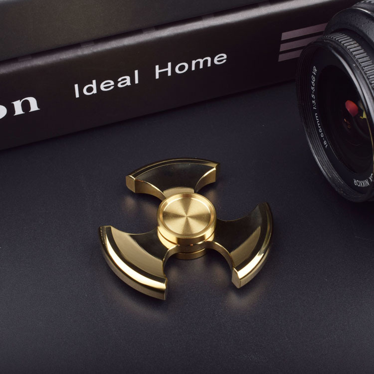 Stainless Steel Pure Steel Fingertip Gyro Three-Leaf Maya Children's Toy Adult Hand Spinner One-Piece Delivery