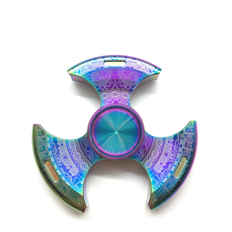 Stainless Steel Pure Steel Fingertip Gyro Three-Leaf Maya Children's Toy Adult Hand Spinner One-Piece Delivery