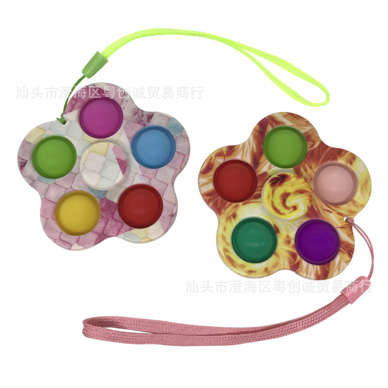 Cross-Border Finger Bubble Silicone Children&#039;s Toy Fingertip Gyro Keychain