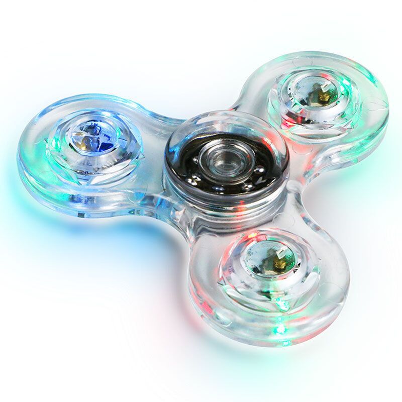 CrossBorder Fingertip Gyro Colorful ThreeLeaf Colorful Luminous Finger Rotating DoubleFaced Crystal Gyro Children&#039;s Toy