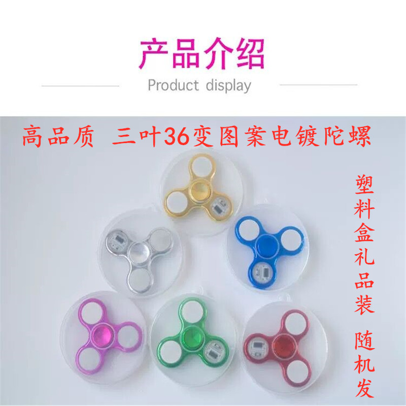CrossBorder Fingertip Gyro Colorful ThreeLeaf Colorful Luminous Finger Rotating DoubleFaced Crystal Gyro Children's Toy