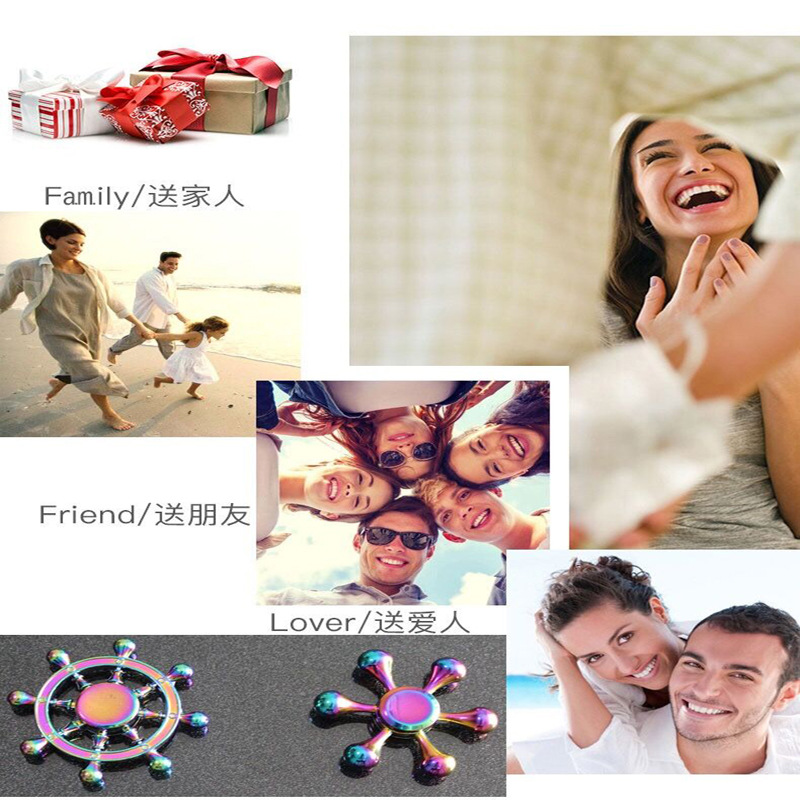 CrossBorder Fingertip Gyro Colorful ThreeLeaf Colorful Luminous Finger Rotating DoubleFaced Crystal Gyro Children's Toy