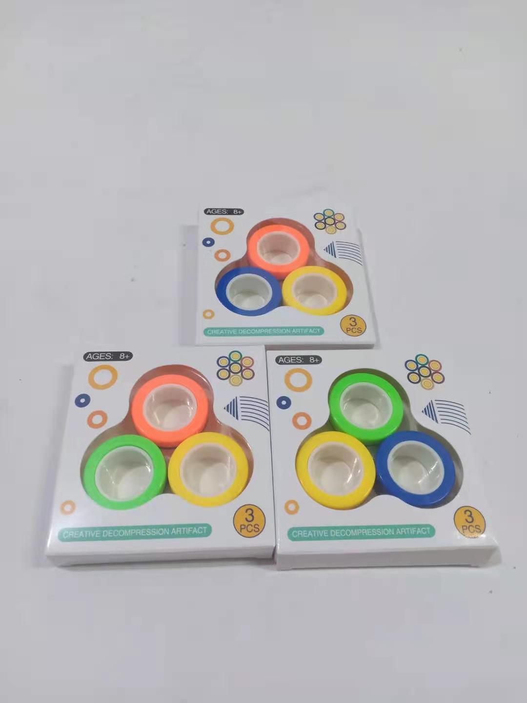In Stock Wholesale Fingertip Gyro Finger Magnetic Ring Pressure Reduction Toy Magnetic Ring Gyro Fingertip Decompression
