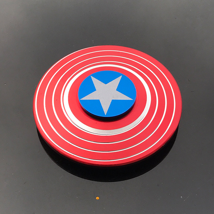 New Captain America Fingertip Gyro Shield Aluminum Alloy Gyro Spinner Pressure Reduction Toy Gyro Manufacturer New Captain America Fingertip Gyro Shield Aluminum Alloy Gyro Spinner Pressure Reduction Toy Gyro Manufacturer