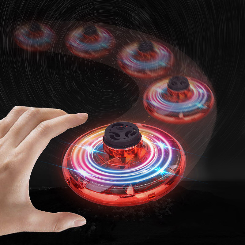 Cross-Border LED Luminous Swing Magic Flying Ball Suspension Fingertip Gyro Decompression UFO Flying Toy