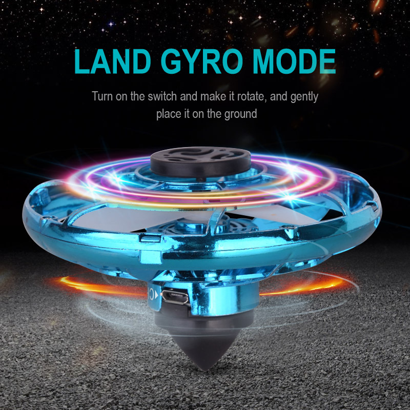 Cross-Border LED Luminous Swing Magic Flying Ball Suspension Fingertip Gyro Decompression UFO Flying Toy