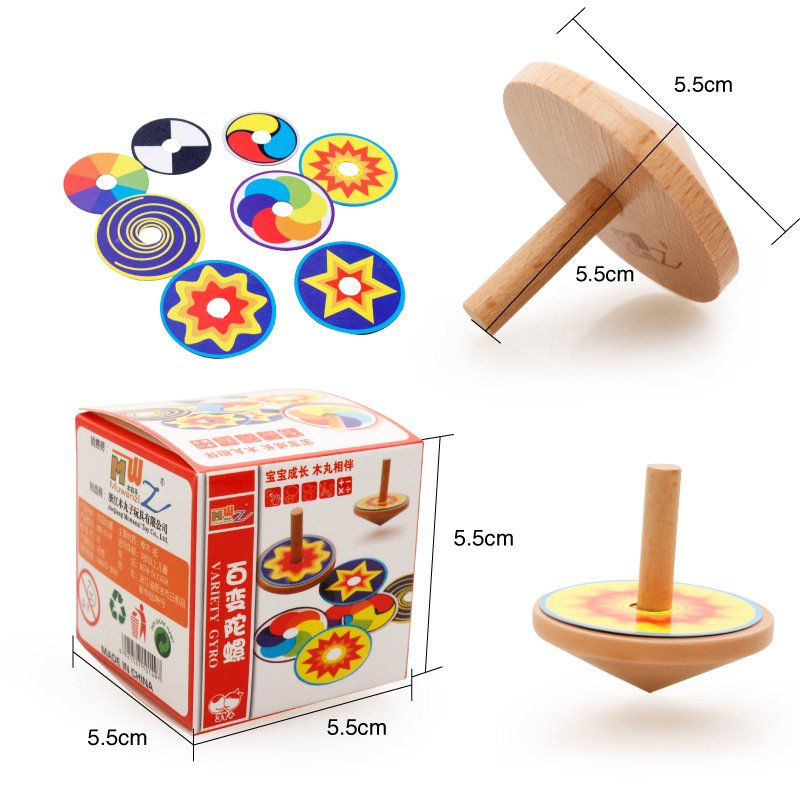 Creative Educational Toys Variety Gyro Children&#039;s Toy Wooden Building Blocks Fingertip Gyro TikTok Same Style Hot Sale Toy