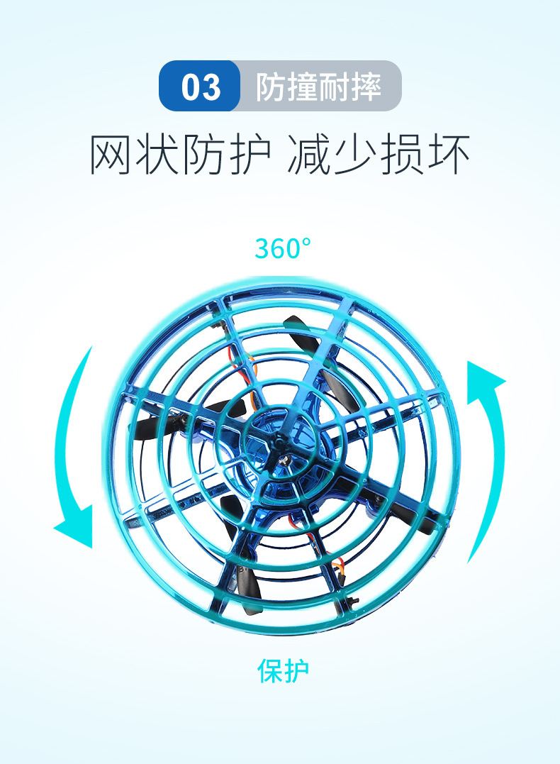 Flynova Second Generation UFO Induction Four-Axis Gesture Aircraft Fingertip Gyro UFO Suspension Toy Spinning Ball