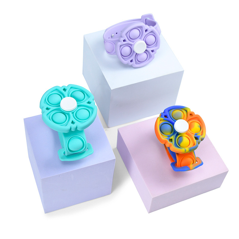 Rotating Bracelet Bubble Decompression Toy Mouse Killer Pioneer Fingertip Gyro Silicone Bracelet Children&#039;s Educational Toys