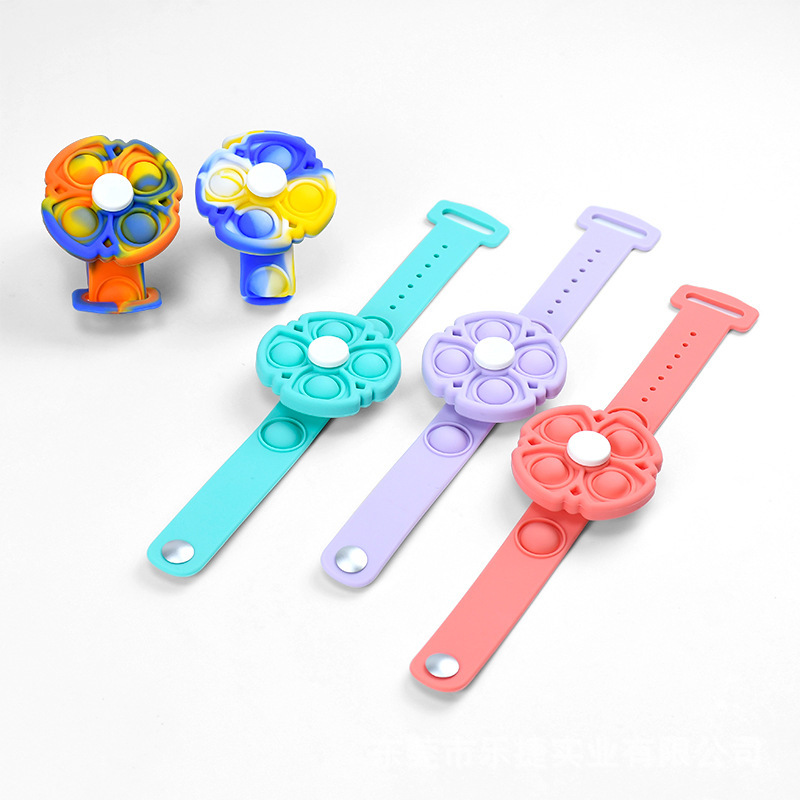 Rotating Bracelet Bubble Decompression Toy Mouse Killer Pioneer Fingertip Gyro Silicone Bracelet Children&#039;s Educational Toys