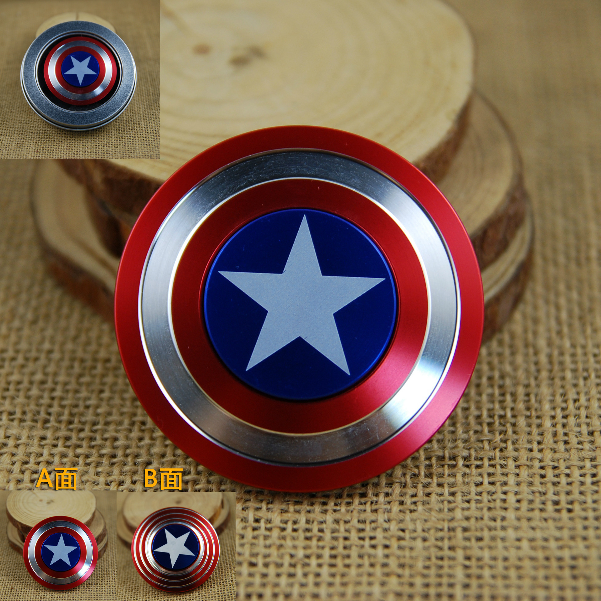The new captain America's fingertip gyro metal decompressor refers to a spiral of cool creative toy gyro wholesale.