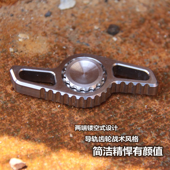 Spot Metal Mechforce Texas Saw Shape Titanium Alloy Adult Fingertip Gyro for Decompression Finger Toy