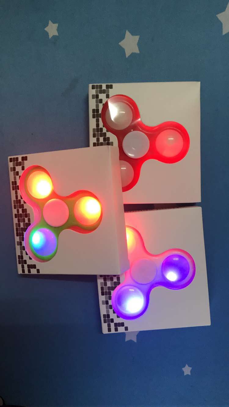 Innovative triangular fingertip toy fingertip gyro toy luminescent finger gyro multi-color fingertip gyro style
