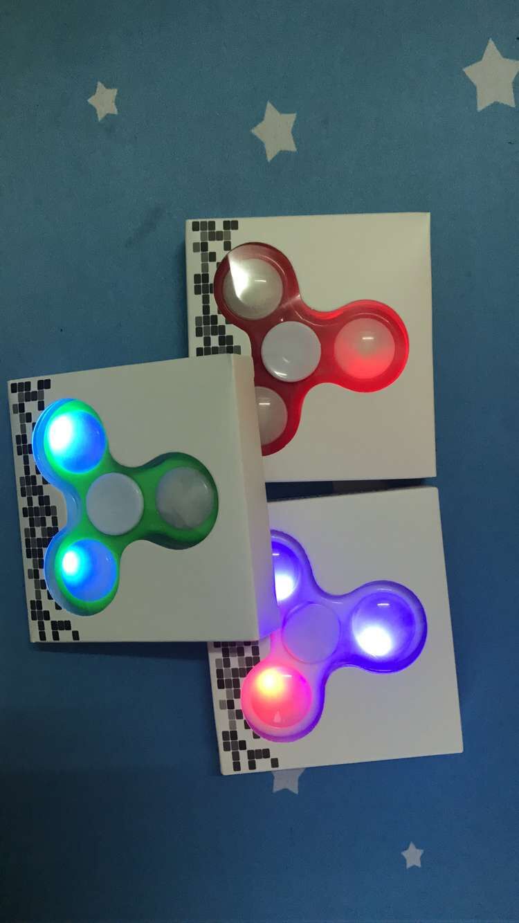 Innovative triangular fingertip toy fingertip gyro toy luminescent finger gyro multi-color fingertip gyro style