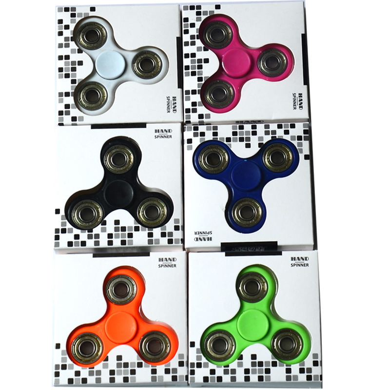 Innovative triangular fingertip toy fingertip gyro toy luminescent finger gyro multi-color fingertip gyro style