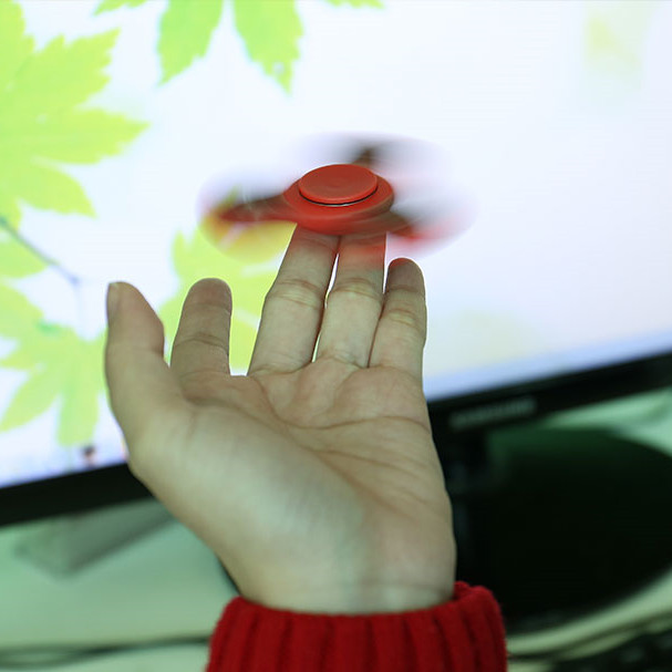 Innovative triangular fingertip toy fingertip gyro toy luminescent finger gyro multi-color fingertip gyro style