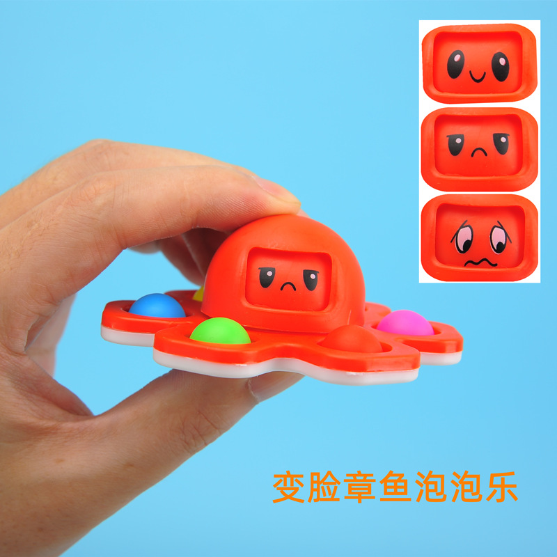 Cross-Border Amazon Sources Face-Changing Octopus Fingertip Gyro Deratization Pioneer Pop Decompression Decompression Toy Wholesale
