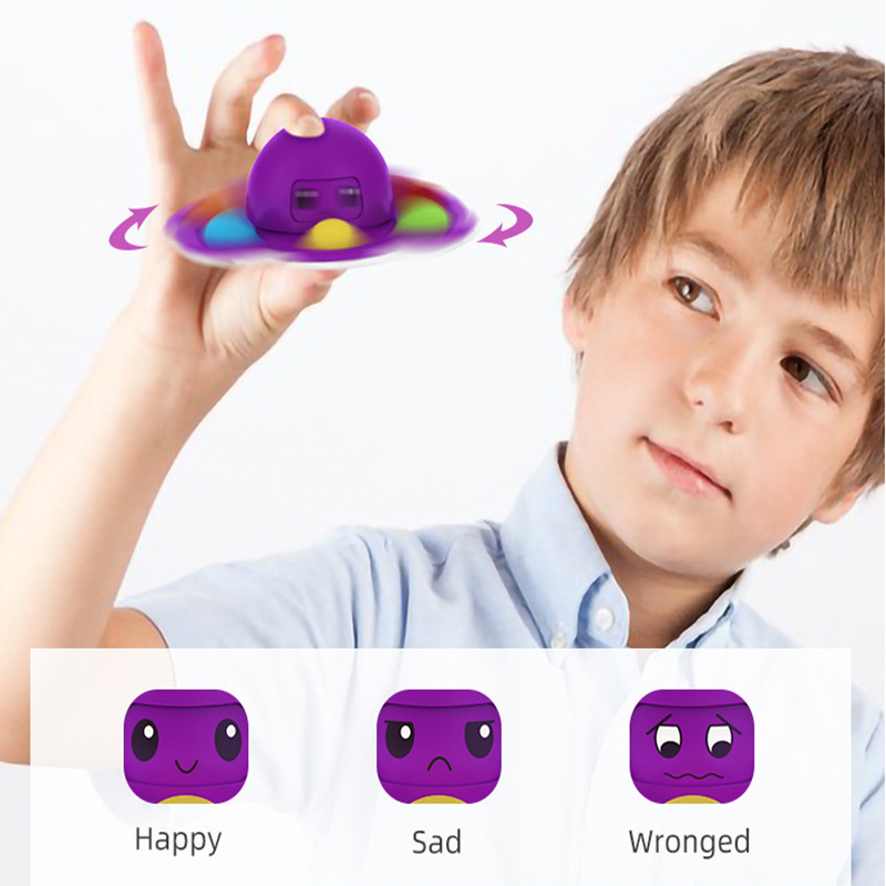 Cross-Border Amazon Sources Face-Changing Octopus Fingertip Gyro Deratization Pioneer Pop Decompression Decompression Toy Wholesale