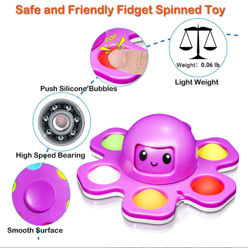 Cross-Border Amazon Sources Face-Changing Octopus Fingertip Gyro Deratization Pioneer Pop Decompression Decompression Toy Wholesale