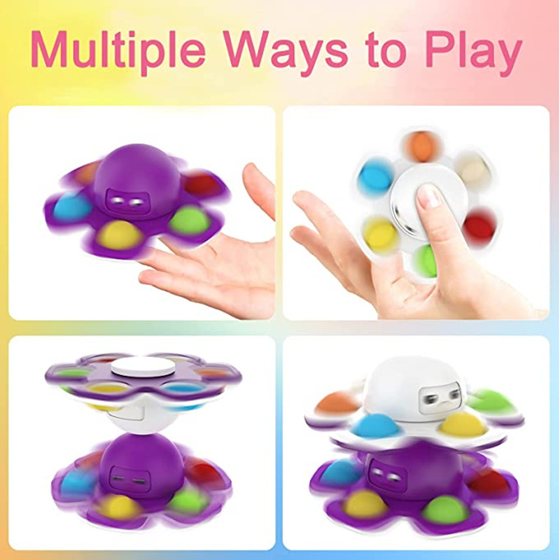 Cross-Border Amazon Sources Face-Changing Octopus Fingertip Gyro Deratization Pioneer Pop Decompression Decompression Toy Wholesale