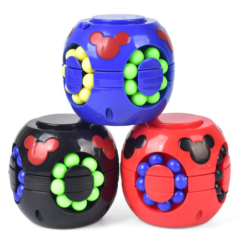 Creative Style Small Magic Bean Burger Cube Puzzle Fingertip Gyro Decompression Decompression Magic Bean Rubik&#039;s Cube Toy Factory Direct Sales