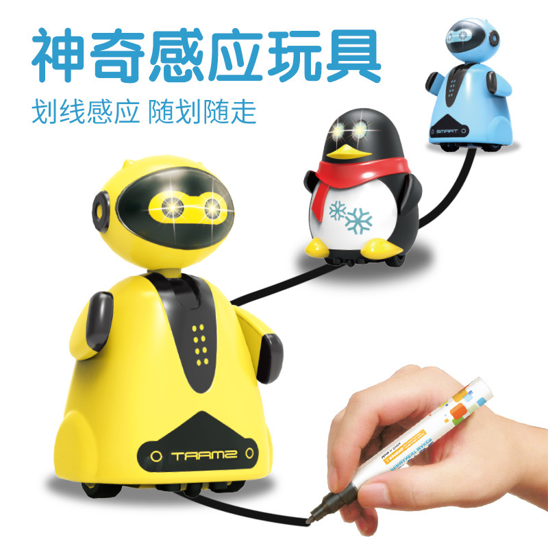Xiannu Toy Scribing and Pen Car Drawing Line Children&#039;s Car Tank Engineering Vehicle Fire Truck Automatic Fun along the Line