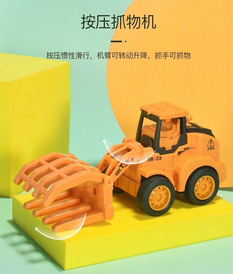 Cross-Border Children's Simulation Inertia Warrior Engineering Vehicle Excavator Bulldozer Model Toy Car DIY Boy Gift