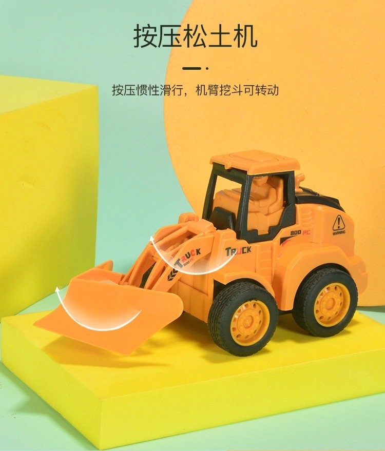Cross-Border Children's Simulation Inertia Warrior Engineering Vehicle Excavator Bulldozer Model Toy Car DIY Boy Gift