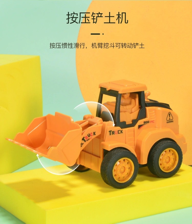 Cross-Border Children's Simulation Inertia Warrior Engineering Vehicle Excavator Bulldozer Model Toy Car DIY Boy Gift