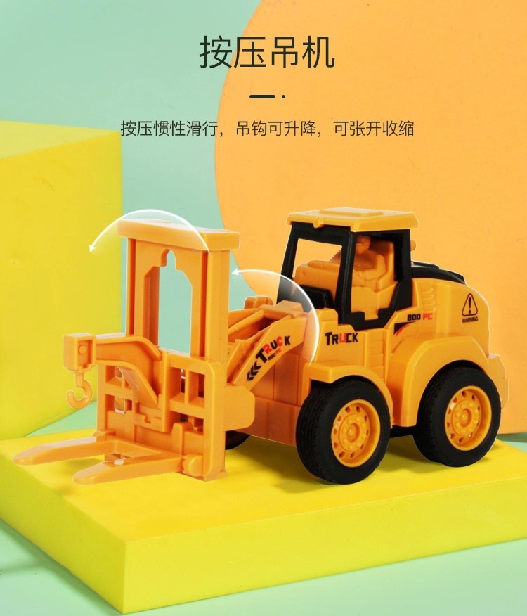 Cross-Border Children's Simulation Inertia Warrior Engineering Vehicle Excavator Bulldozer Model Toy Car DIY Boy Gift