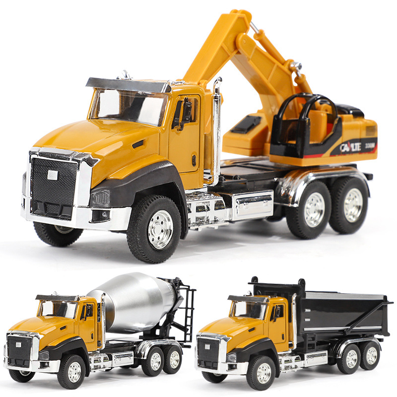 Children&#039;s Toy Engineering Car Set Simulation Alloy Car Model Mixing Excavator Car Model Boy
