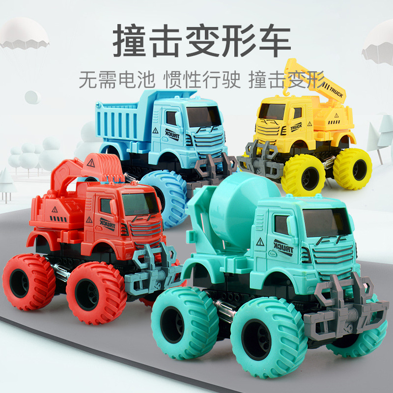 Children&#039;s Inertia Four-Wheel Drive off-Road Vehicle Impact Transformer Toy Car Baby Engineering Car Model 2-5 Years Old Boy