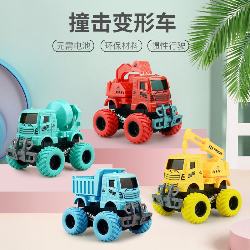Children&#039;s Inertia Four-Wheel Drive off-Road Vehicle Impact Transformer Toy Car Baby Engineering Car Model 2-5 Years Old Boy